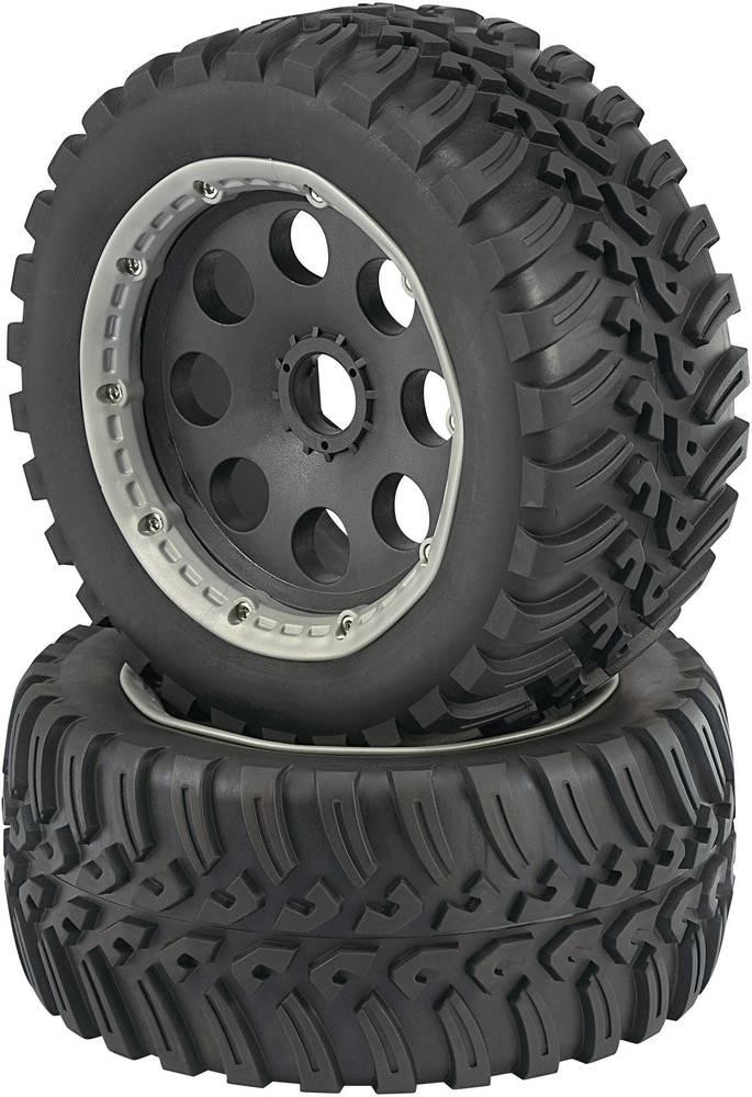 Reely 1:6 Buggy Kompletträder V-Block 6-Speichen black 1 pair