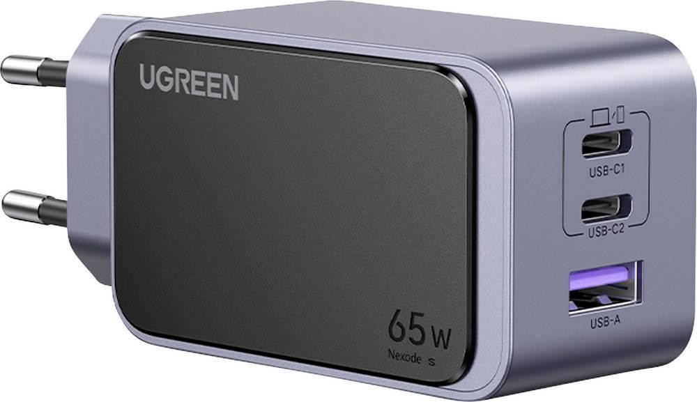 Ugreen Nexode Air 65W sieninis kroviklis, USB + 2x USB-C pilkos