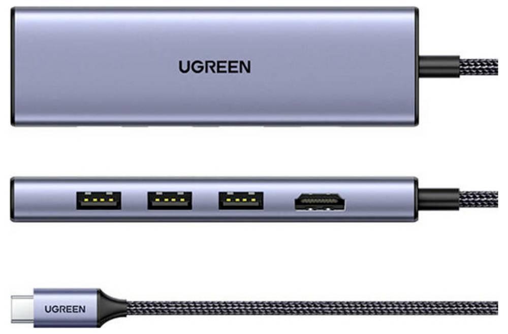 Ugreen 20956A hub de interfaz USB Tipo C 5000 Mbit/s Plata - Ugreen