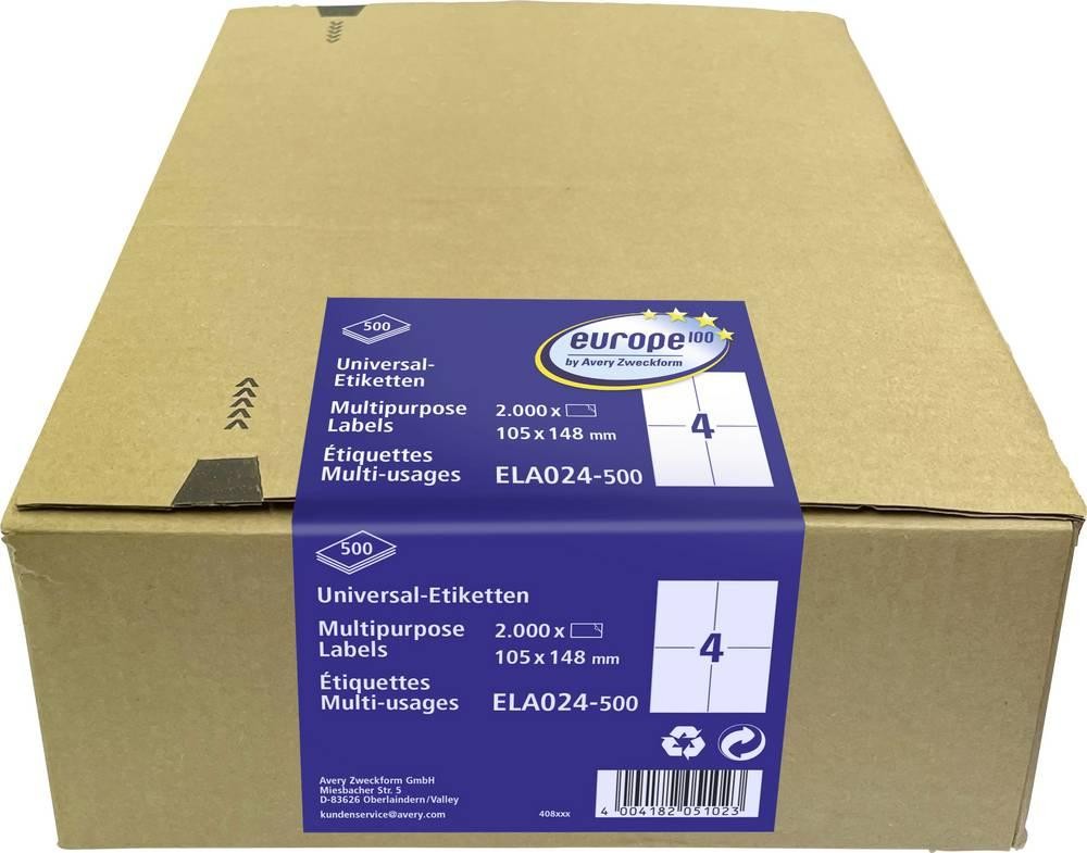 Avery-Zweckform ELA024-500 Universal-Etiketten 105 x 148mm white 2000