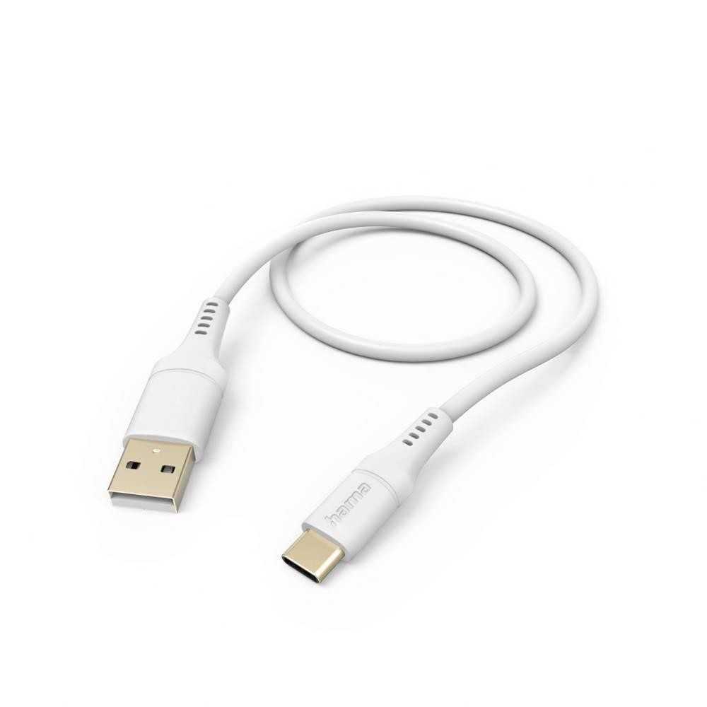 Hama Flexible USB cable USB 2.0 1.5 m USB A USB C 0.48 Gbit/s White -