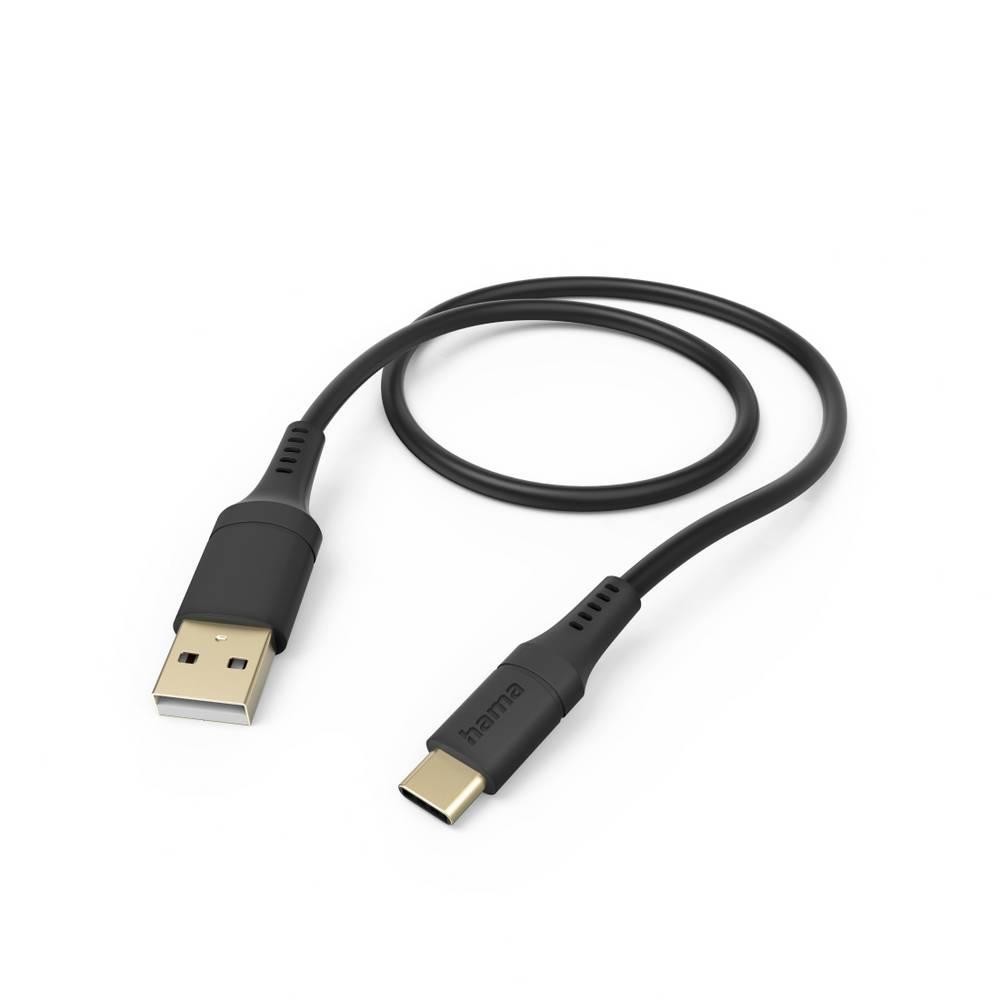 Hama Flexible USB cable USB 2.0 1.5 m USB A USB C 0.48 Gbit/s Black -