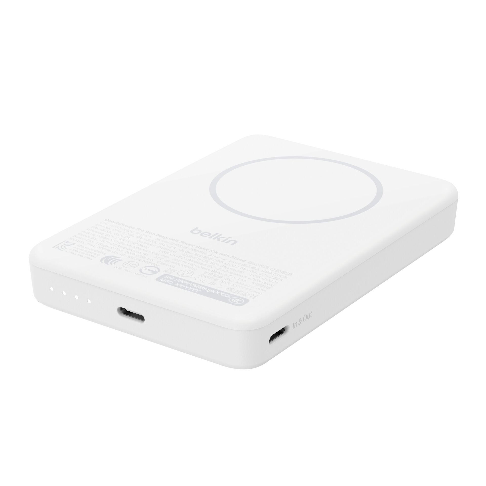 Belkin Slim Magnetic Power Bank 10K with Qi2 - Belkin Slim Magnetic