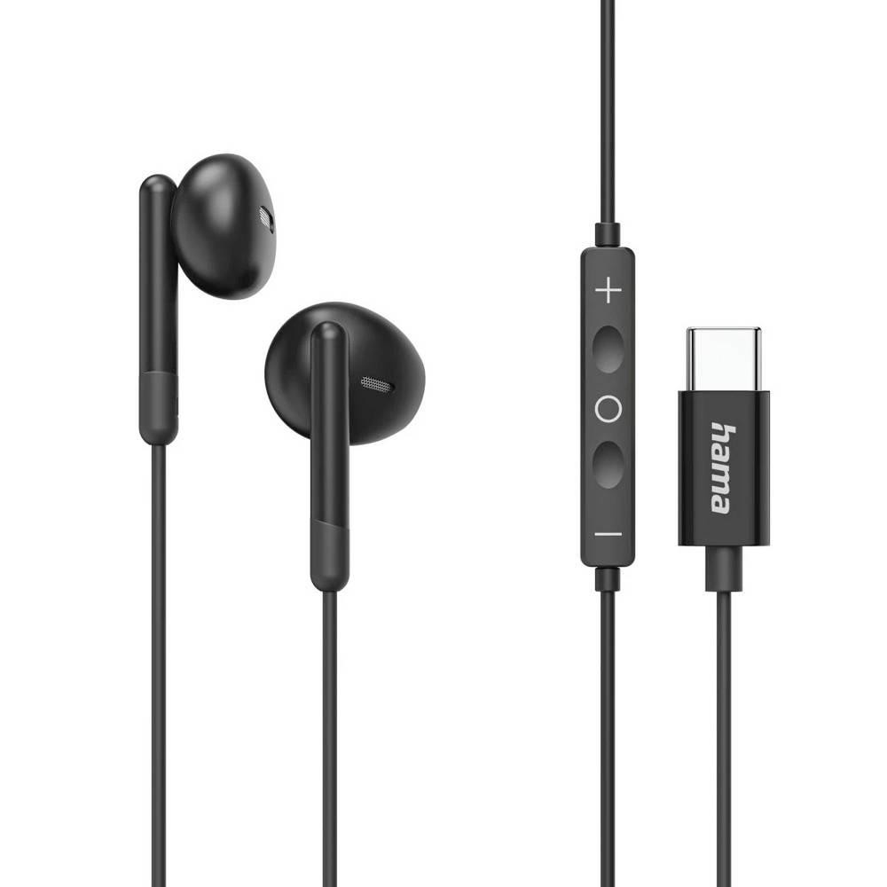Hama Classy Earplugs kabelgebunden Schwarz Lautstärkeregelung