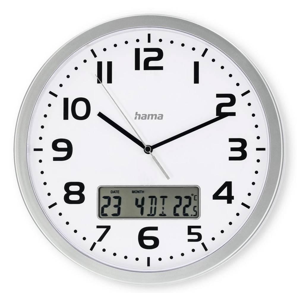 Hama 00185878 Funk Wanduhr 30cm x 300mm x 300mm x 35mm Silber