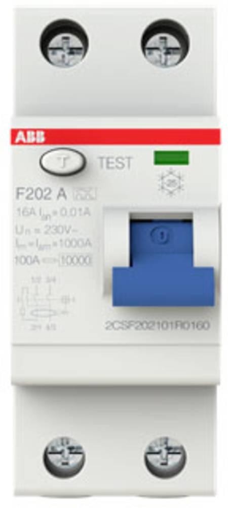 ABB 2CSF202101R0160 F202 A-16/0,01 FI-Schutzschalter A 2polig 16A 0.
