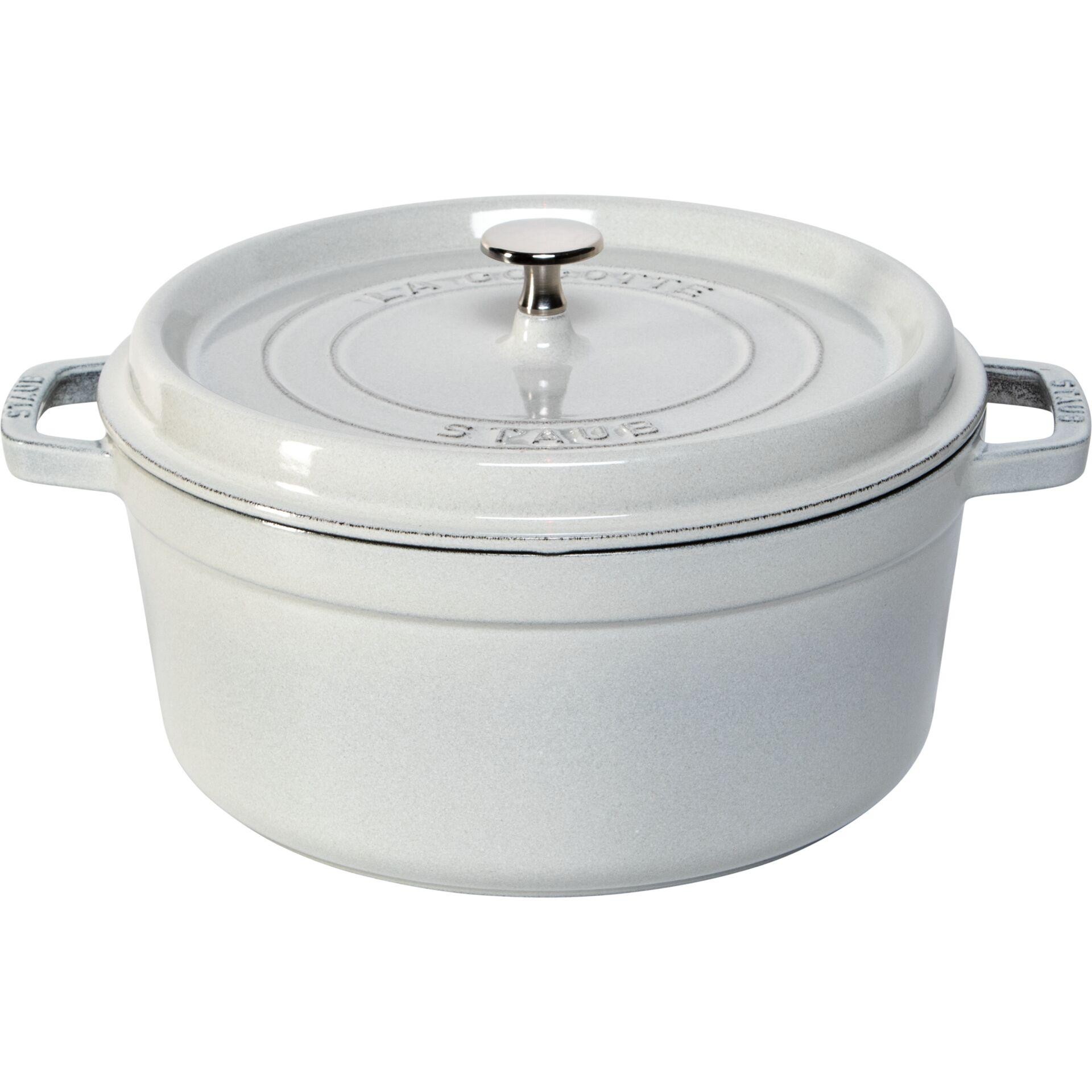 Staub La Cocotte 26cm rund, weisser Trüffel, Gusseisen
