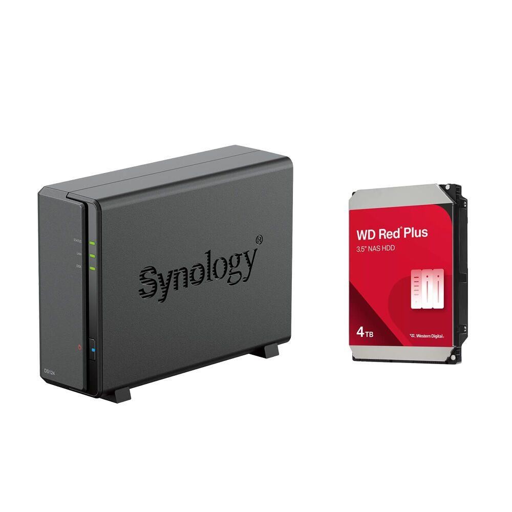 Synology DiskStation DS124 1 Einschub NAS-Server Leergehäuse + 1x WD