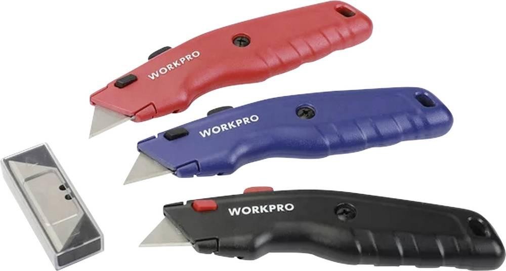 WorkPro WP200005WE Universalmesserset, 3-teilig with 3 zusätzlichen