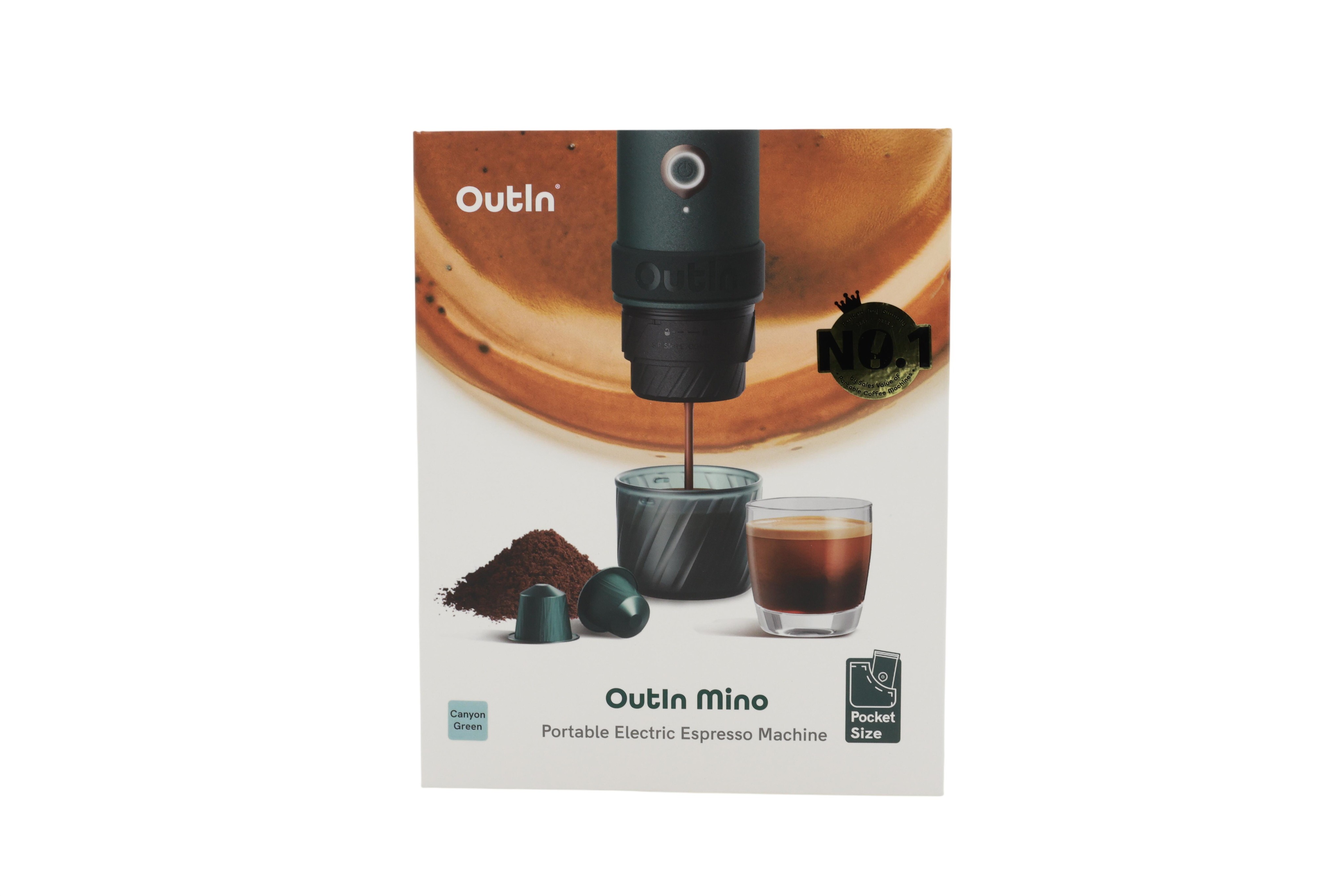 OutIn Mino espresso coffee machine Canyon Green