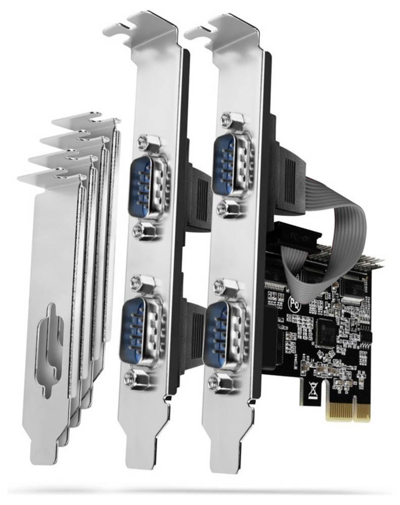 Axagon PCEA-S4N PCIe - 4x serial port 250 kbps adapter w. SP & LP -
