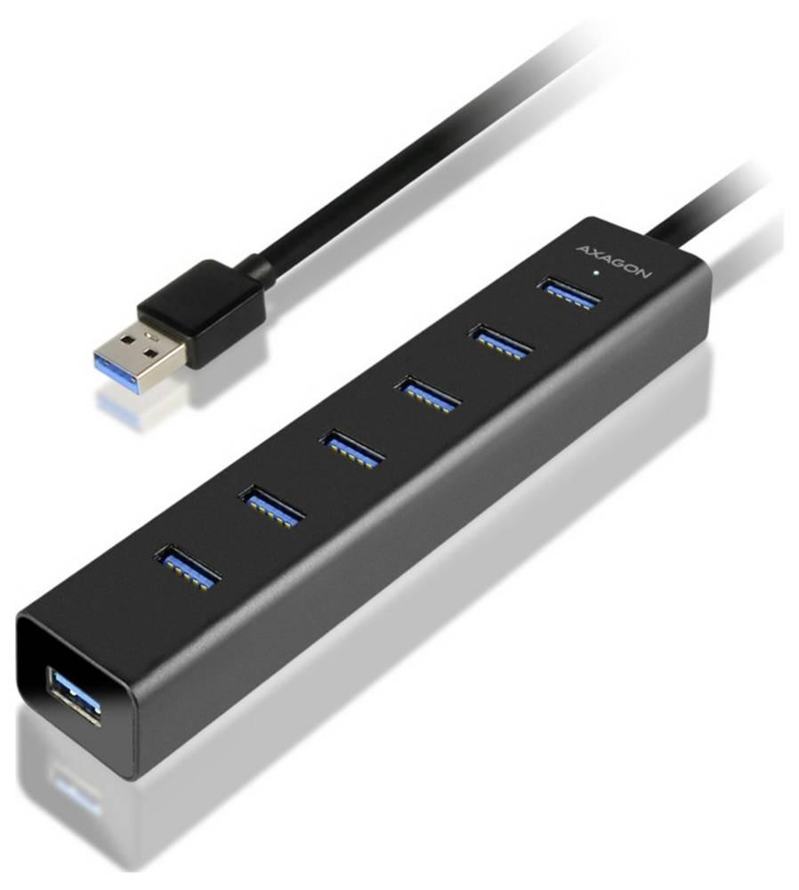 Axagon HUE-SA7BP 7x USB 3.0 ALU CHARGING hub BLACK incl. AC adapter -