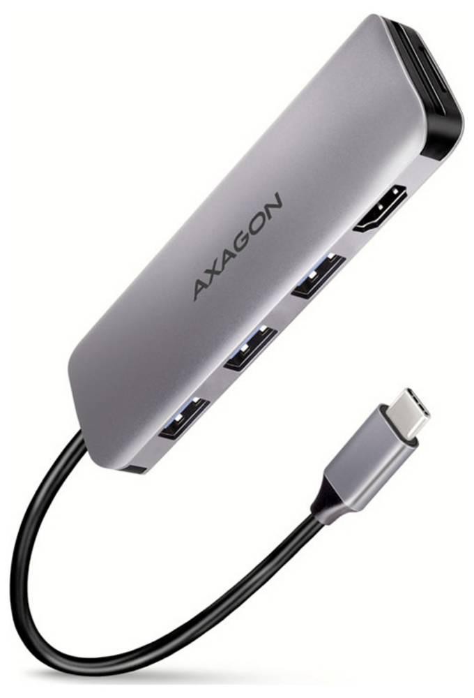 Axagon HMC-HCR3A 3x USB-A+ HDMI+ SD/microSD USB-C 3.2 Gen 1 hub 20cm
