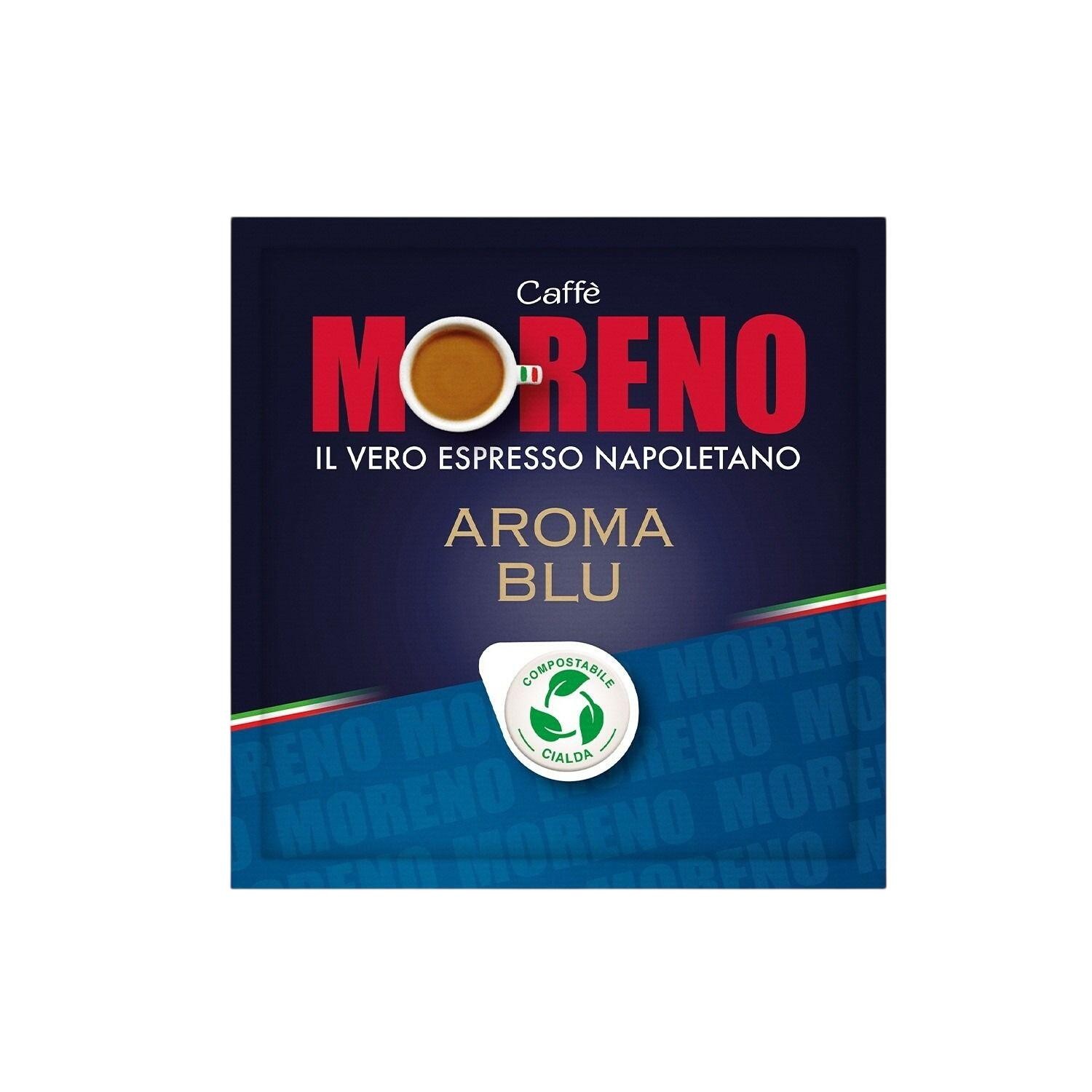 Caffè MORENO AROMA BLU 44mm ESE System Kaffee Pads 150 Stück a 7 g