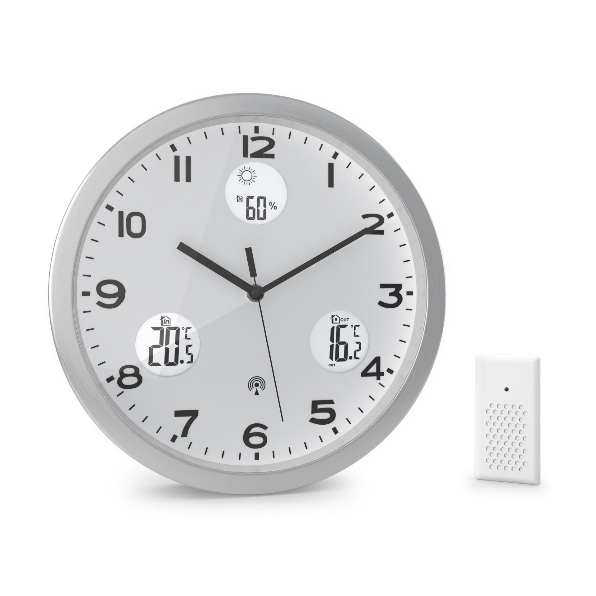 Mebus 13150 Funk Funkuhr 30cm Aluminium