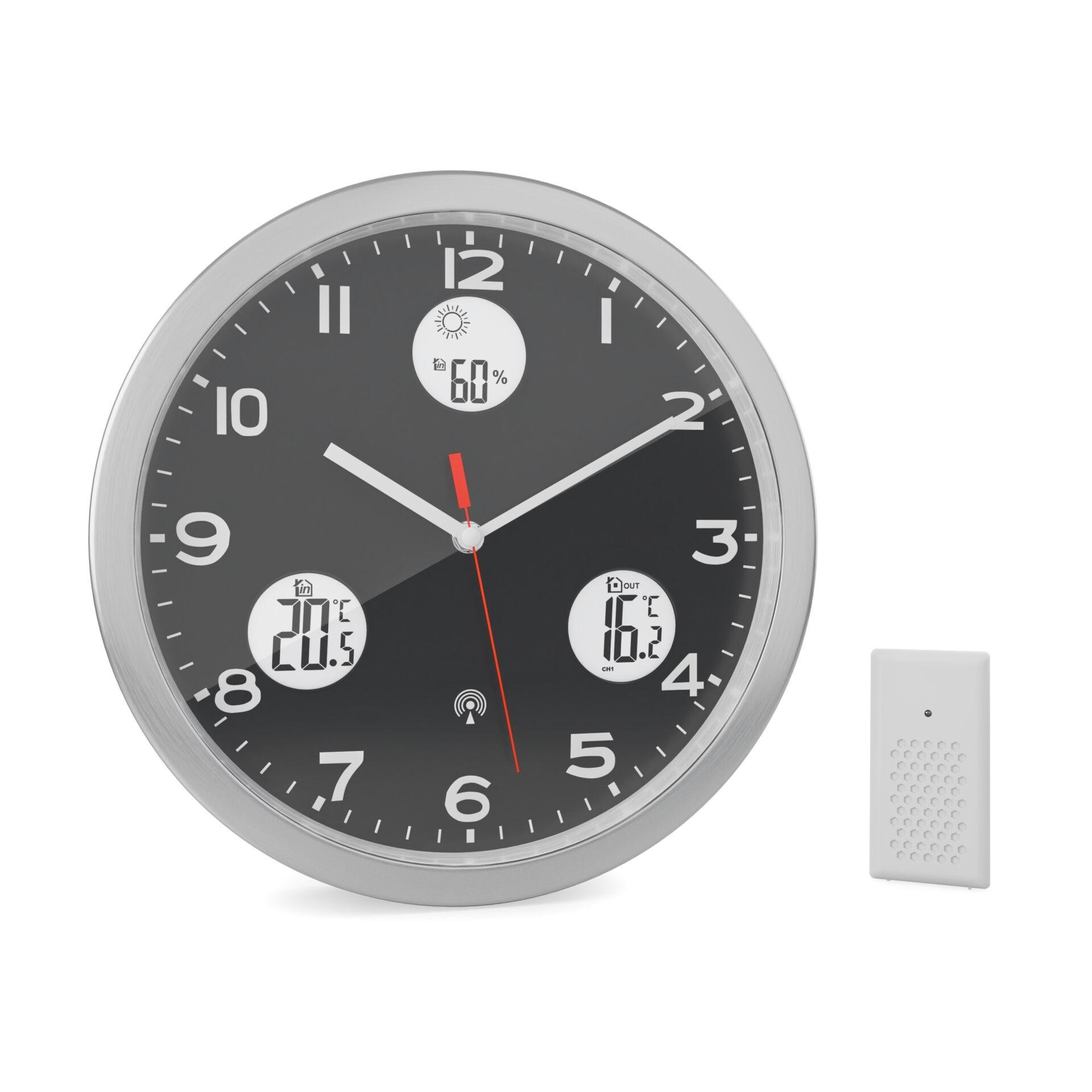 Mebus 13149 Funk Funkuhr 30cm Aluminium Leisegang-Uhrwerk