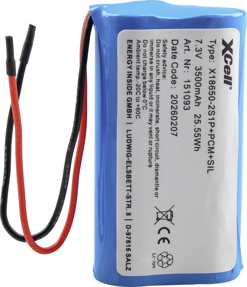 XCell Spezial-Akku 2x 18650 Li-Ion 7.4V 3500