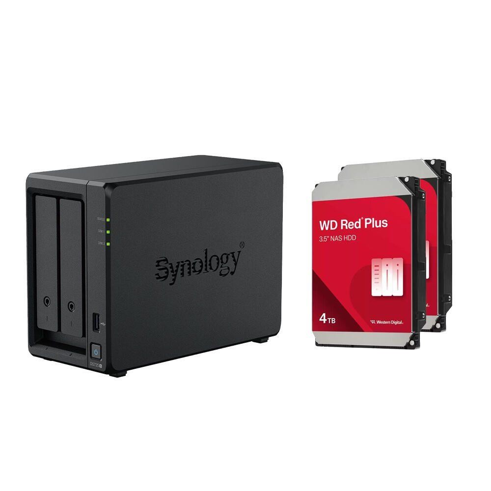 Synology Disk Station DS725+ NAS-Server (2 Schächte) + 2x WD Red