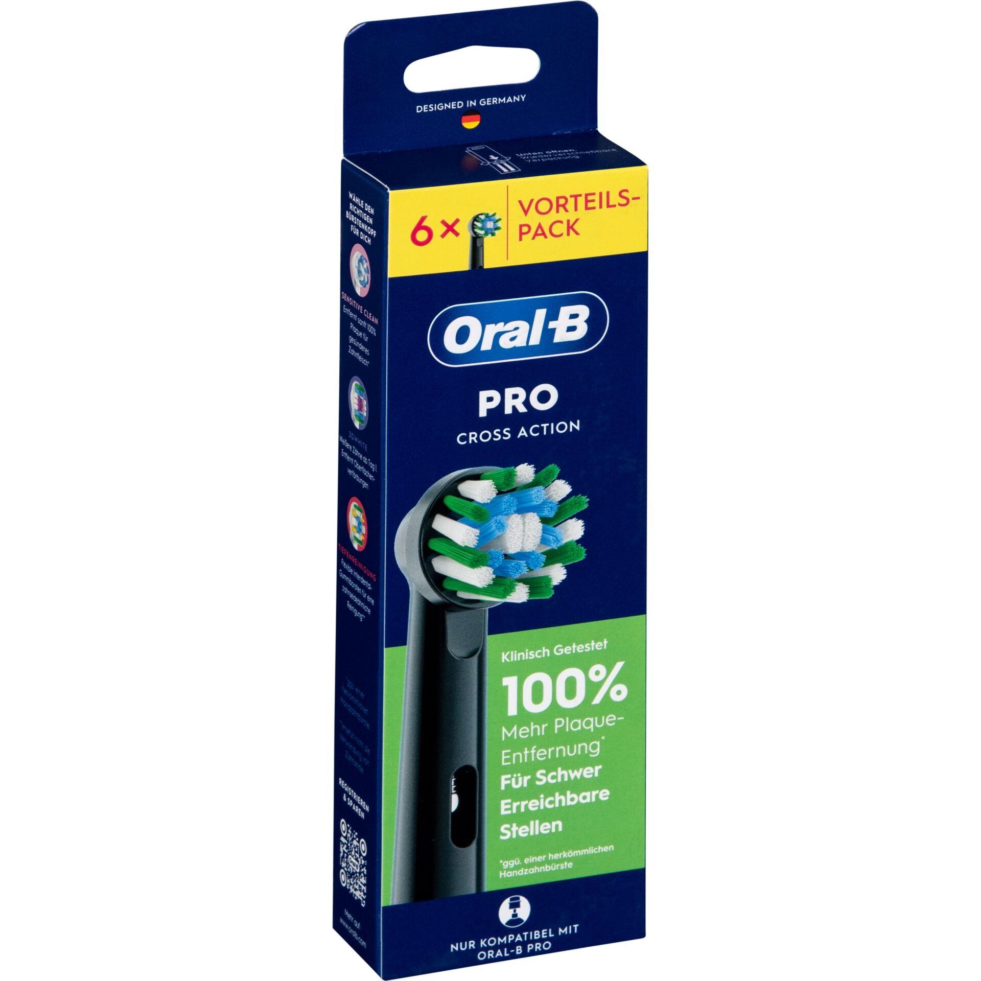 Oral-B Aufsteckbürsten schwarz Pro CrossAction 6er