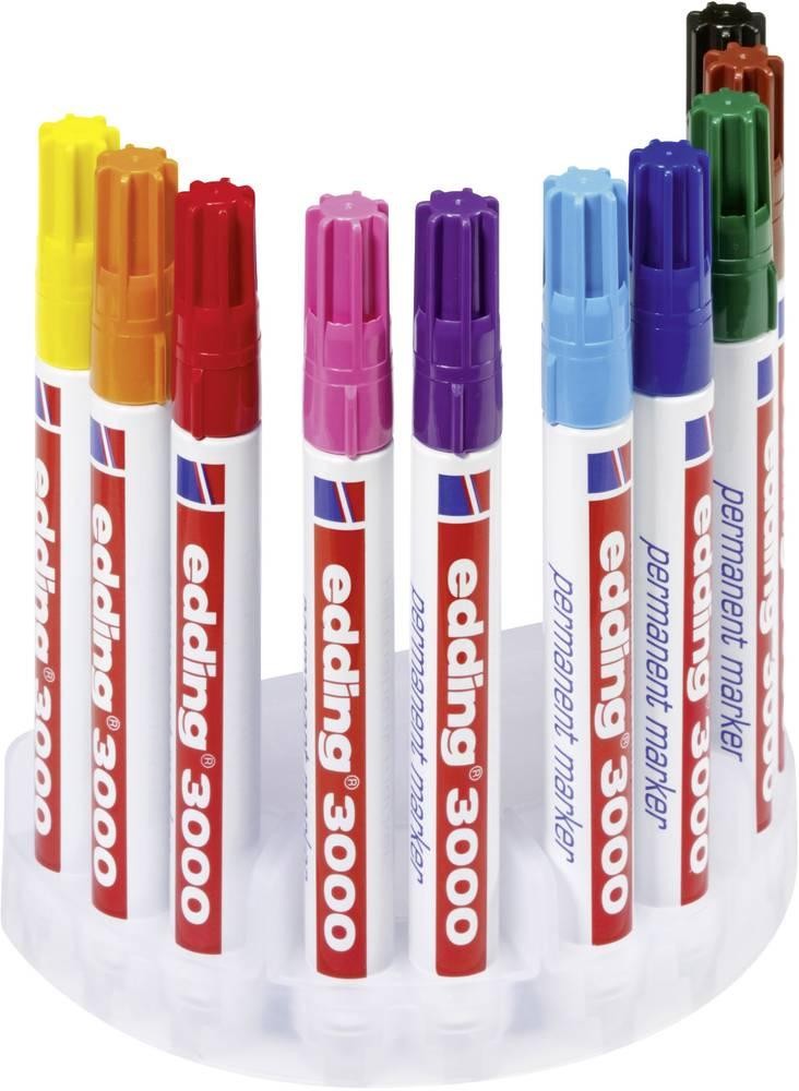 Edding 3000 permanent marker Bullet tip Black, Blue, Brown, Green,