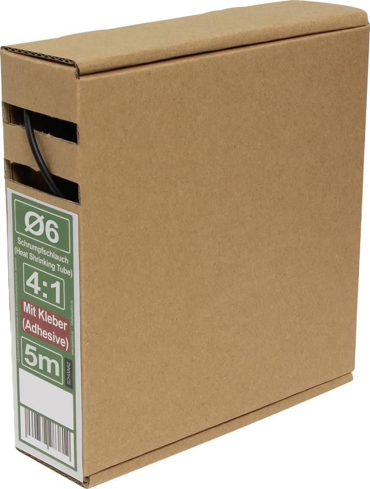 Quadrios 25CA726 Schrumpfschlauch mit Kleber Schwarz 6mm 1.5mm