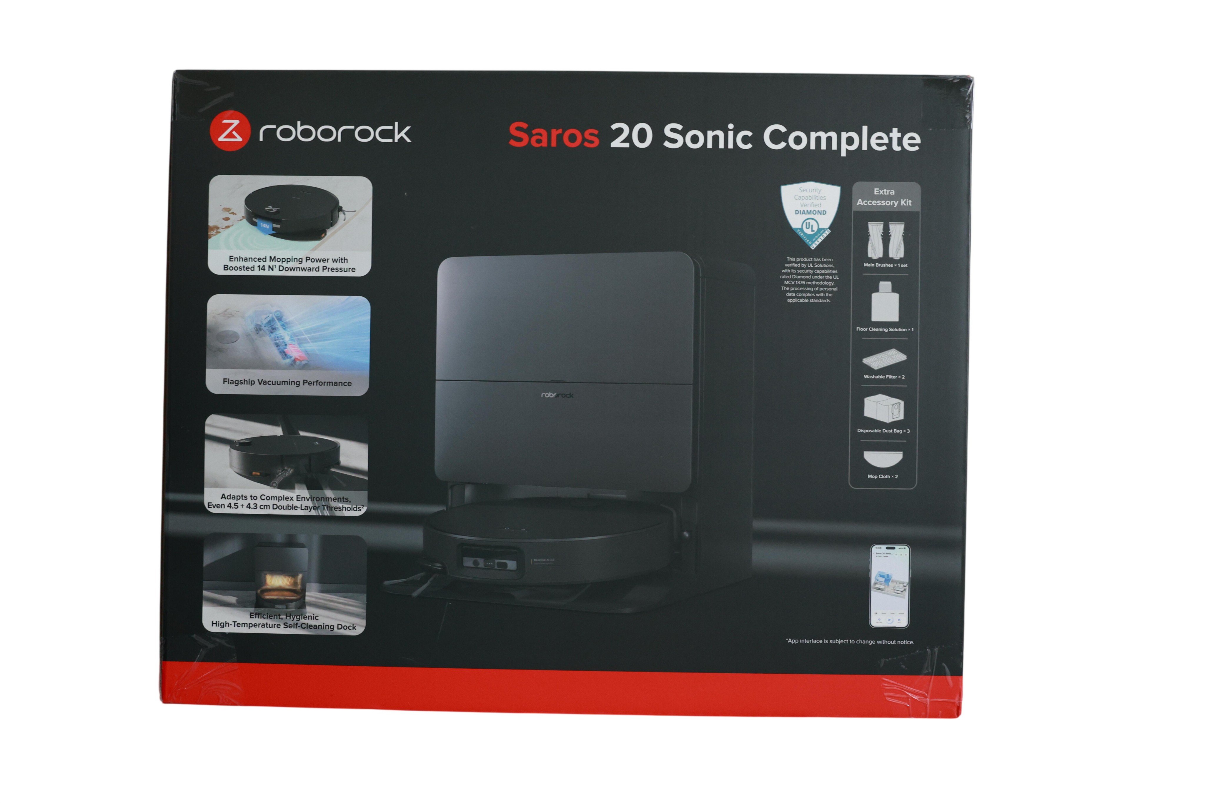 Roborock Saros 20 Sonic Black - Roborock Saros 20 Sonic, Bagless,