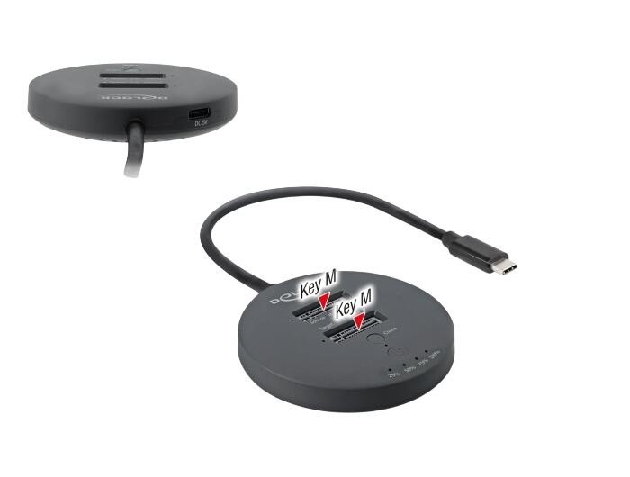Delock USB 20 Gbps M.2 Dockingstation für 2 x M.2 NVMe PCIe SSD mit