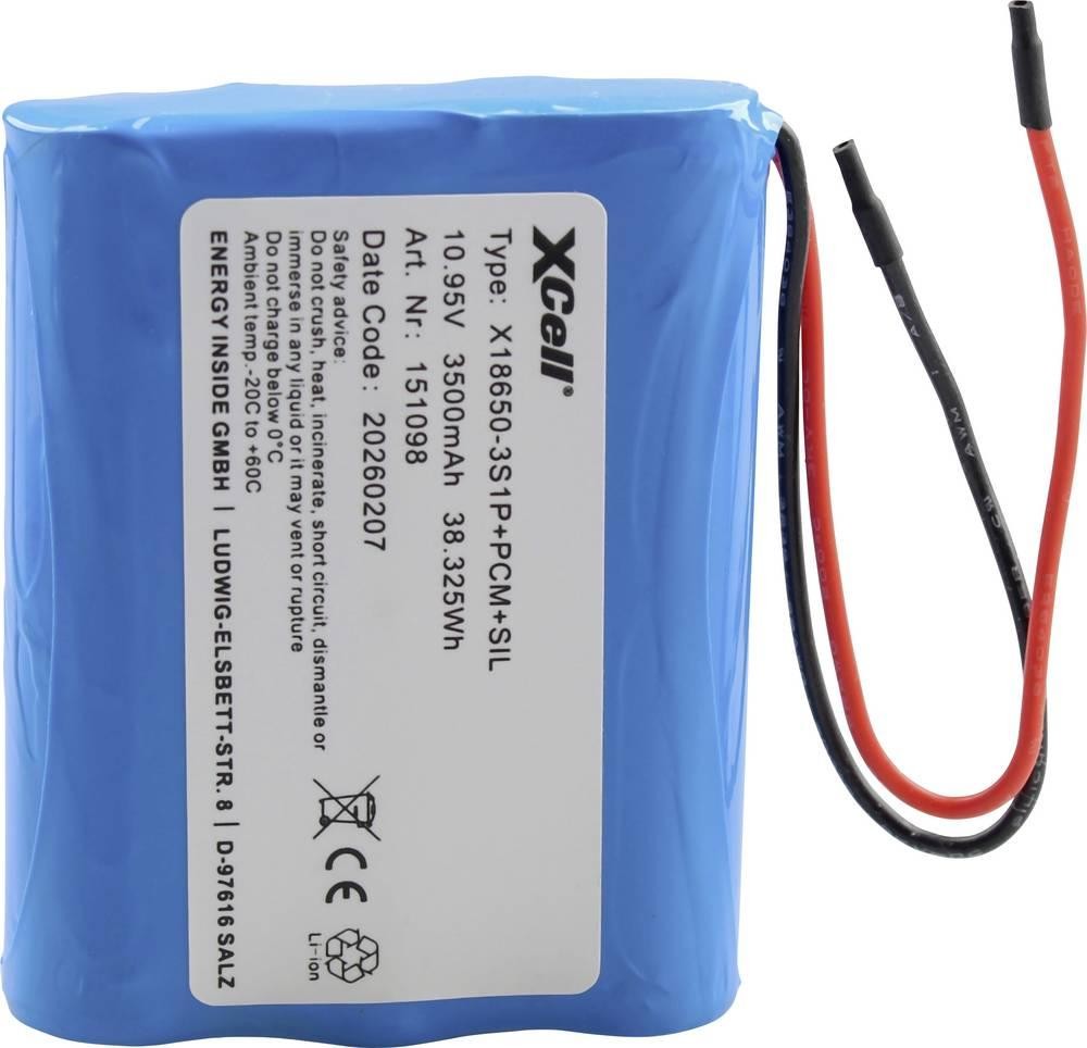 XCell Spezial-Akku 3x 18650 Li-Ion 11.1V 3500
