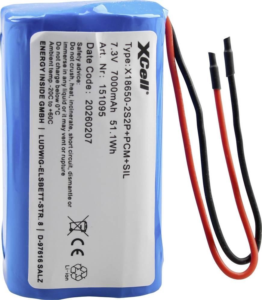XCell Spezial-Akku 4x 18650 Li-Ion 7.4V 7000