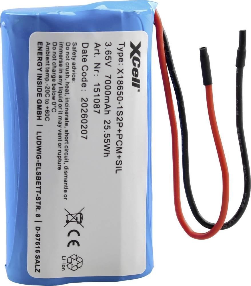 XCell Spezial-Akku 2x 18650 Li-Ion 3.7V 7000