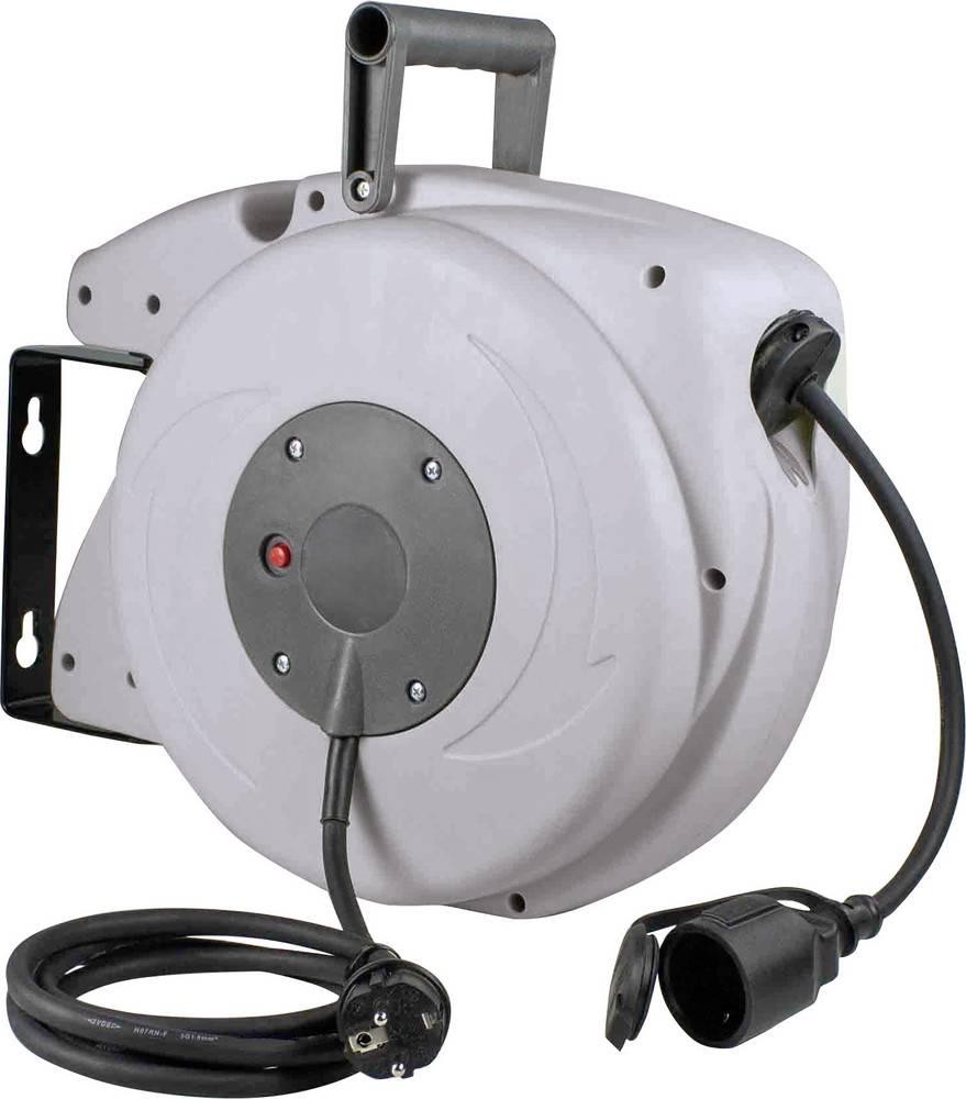 AS Schwabe 12646 Wandkabeltrommel 10m Schwarz Schutzkontakt-Stecker