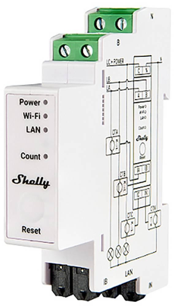 Shelly Pro 3EM 120A v2 Stromzähler Wi-Fi, Bluetooth