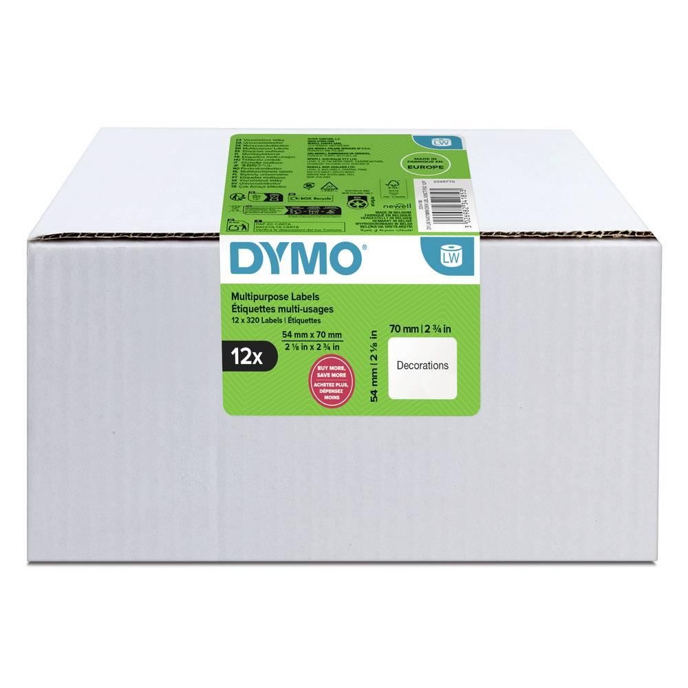 DYMO Etiketten Rolle 70 x 54mm Weiß 12 Rollen Wiederablösbar