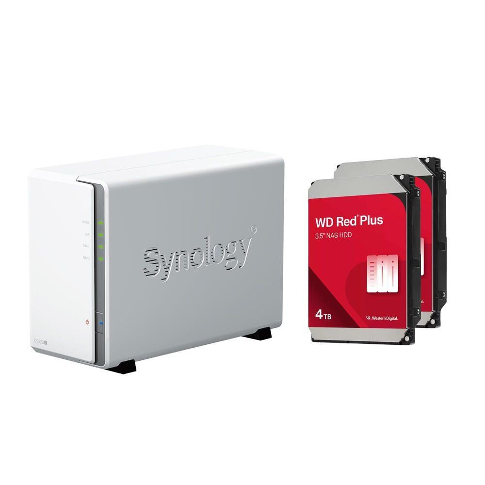 Synology DiskStation DS223J 2 Einschübe NAS-Server Leergehäuse + 8