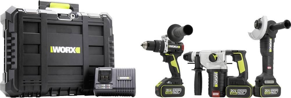 Worx Professional WU928 Akku-Bohrhammer, Akku-Winkelschleifer, Akku-
