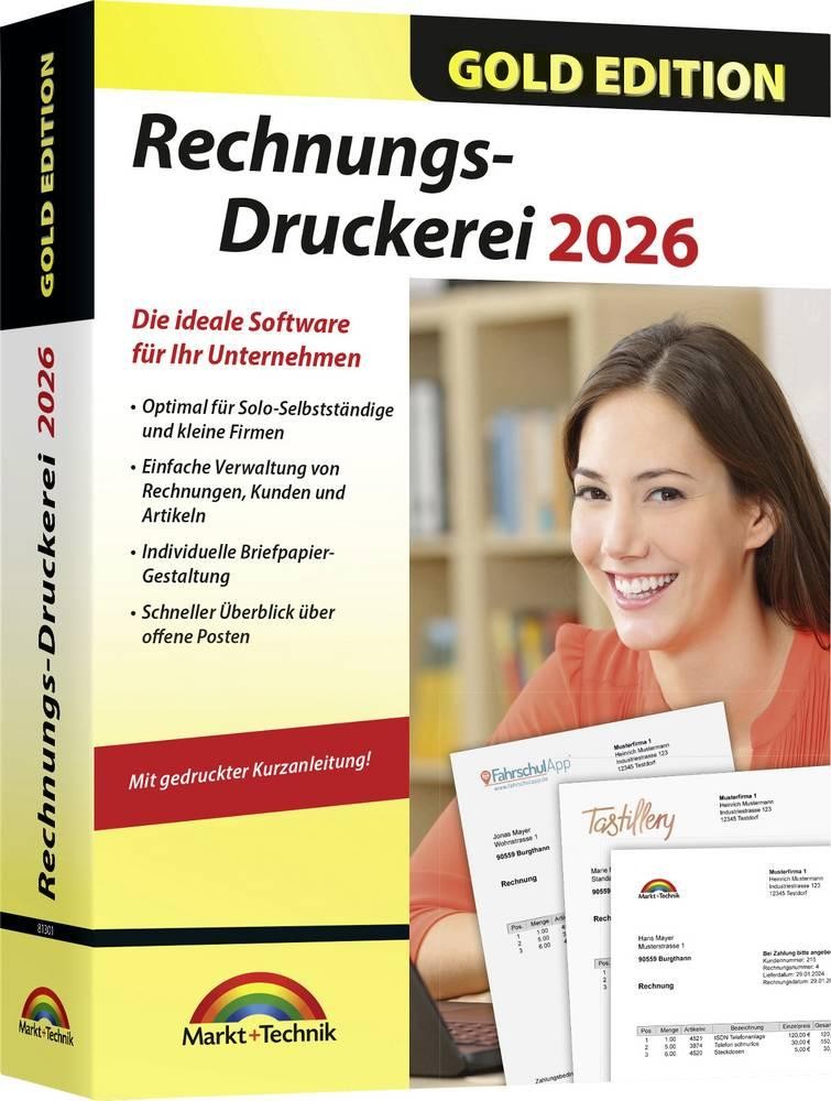 Markt & Technik Rechnungsdruckerei 2026 Gold Edition Windows Kaufmä