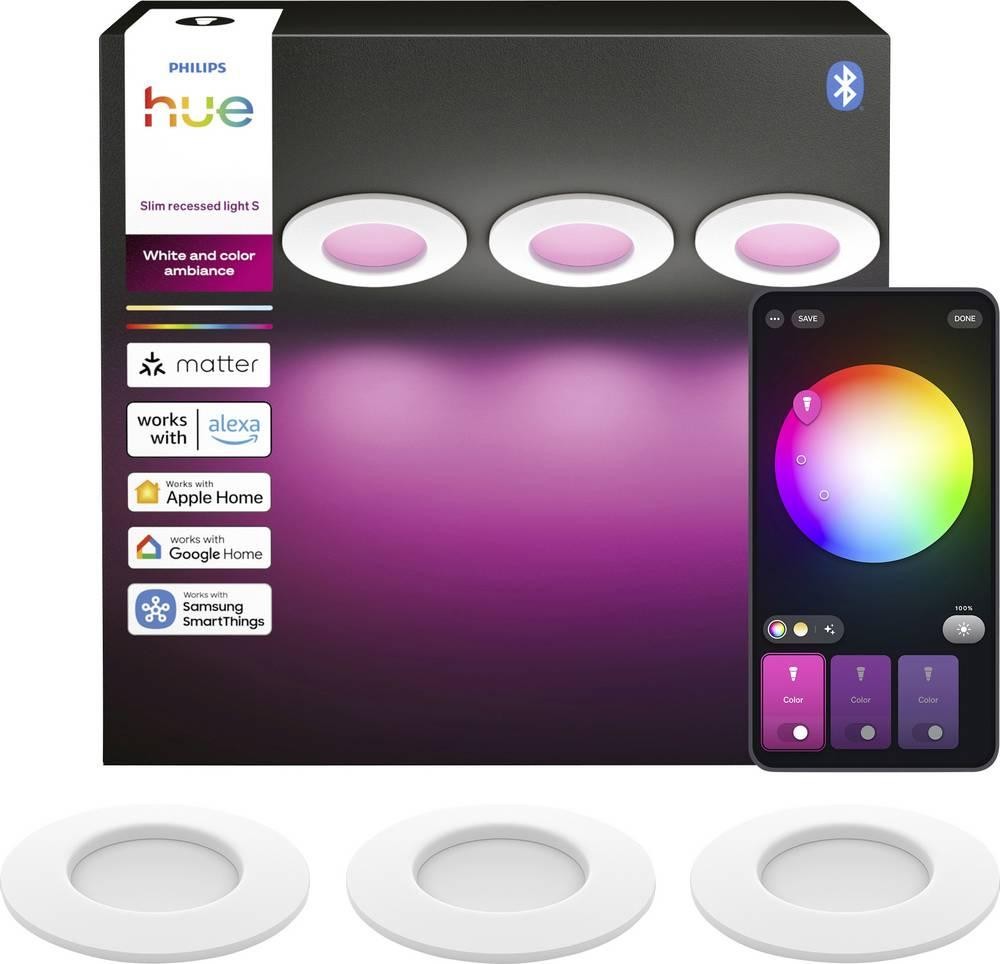 Philips Hue White and Color ambiance Lampe fine encastrée 90 mm, lot