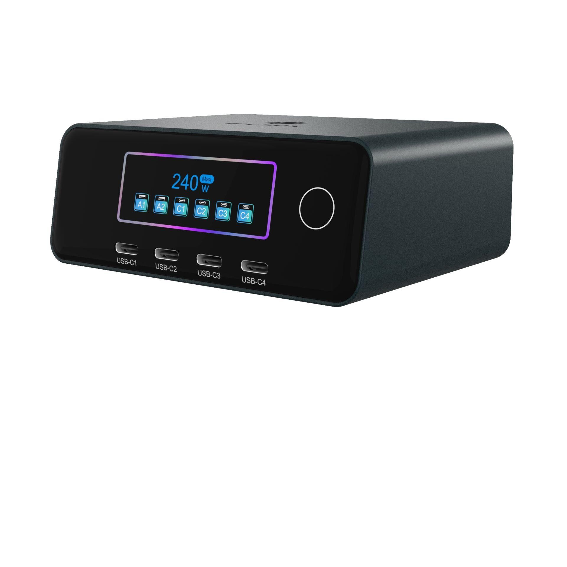 ICY BOX Diamond Charge 2401 240W Ladestation mit LCD-Display