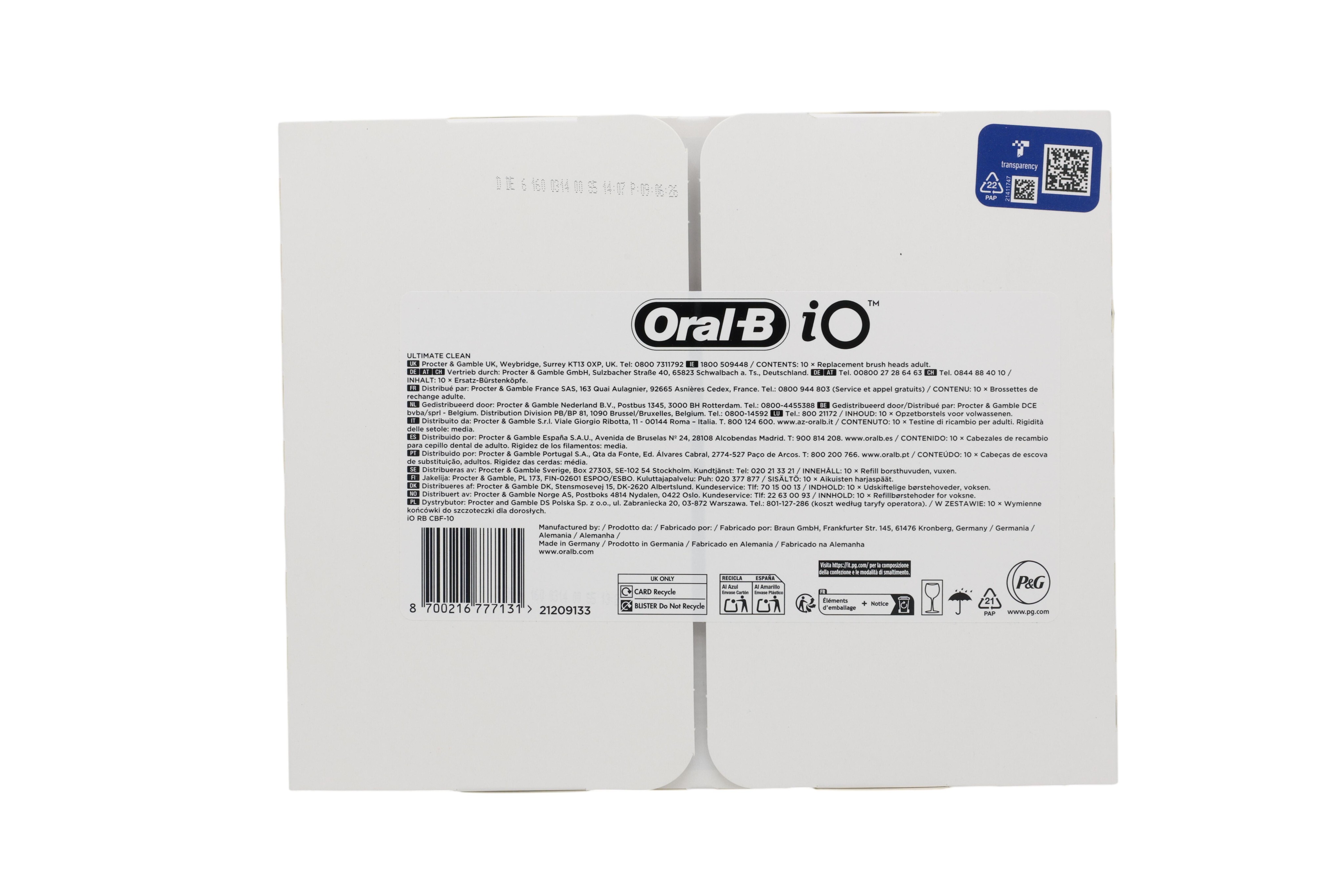 Braun Oral-B iO Aufsteckbürsten Ultimative Reinigung 10 Stück, black