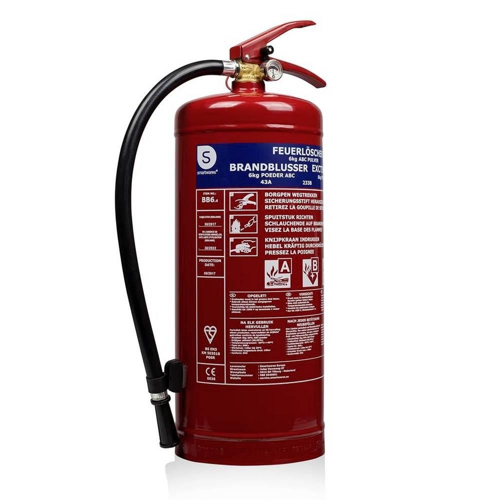 Smartwares ABC BB6.4 Pulverfeuerlöscher Brandklasse: A, B, C Inhalt