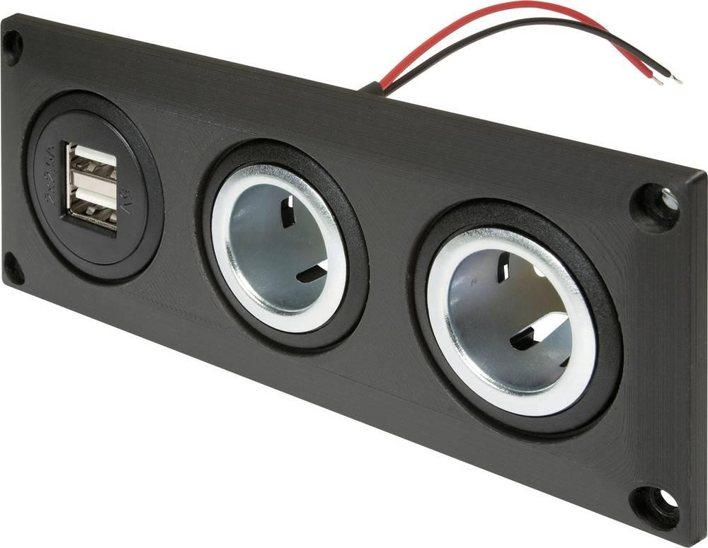ProCar 67326500 Einbau-Steckdose Kombi-Stecksystem, with USB