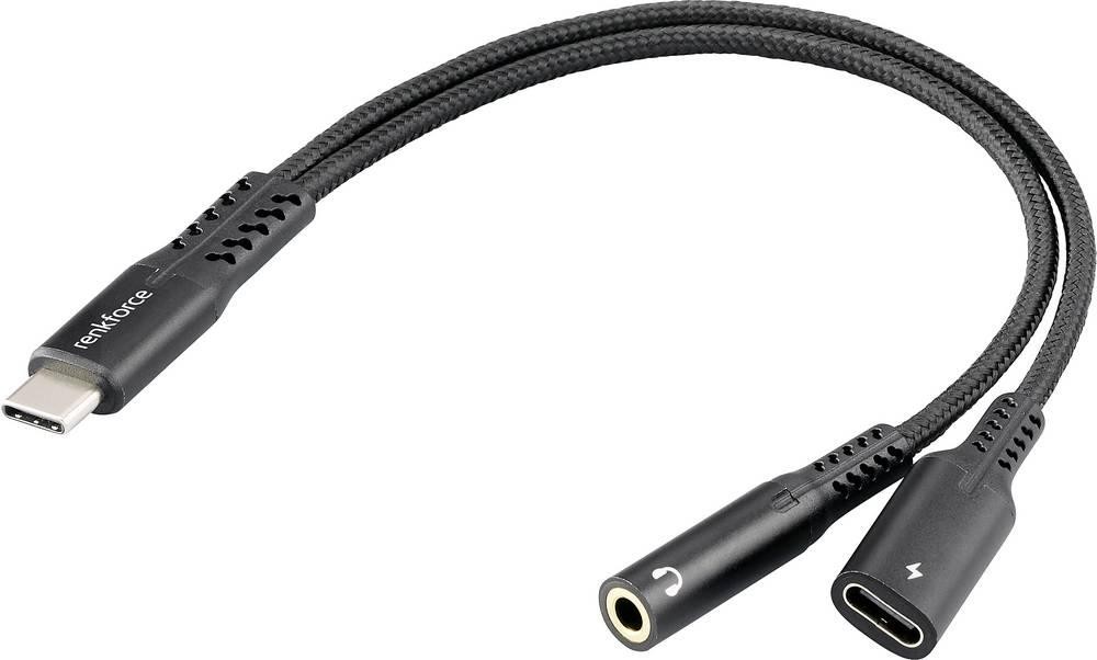Renkforce USBcable USB 2.0 USB-C Stecker, Klinke 3.5mm hembra 15cm