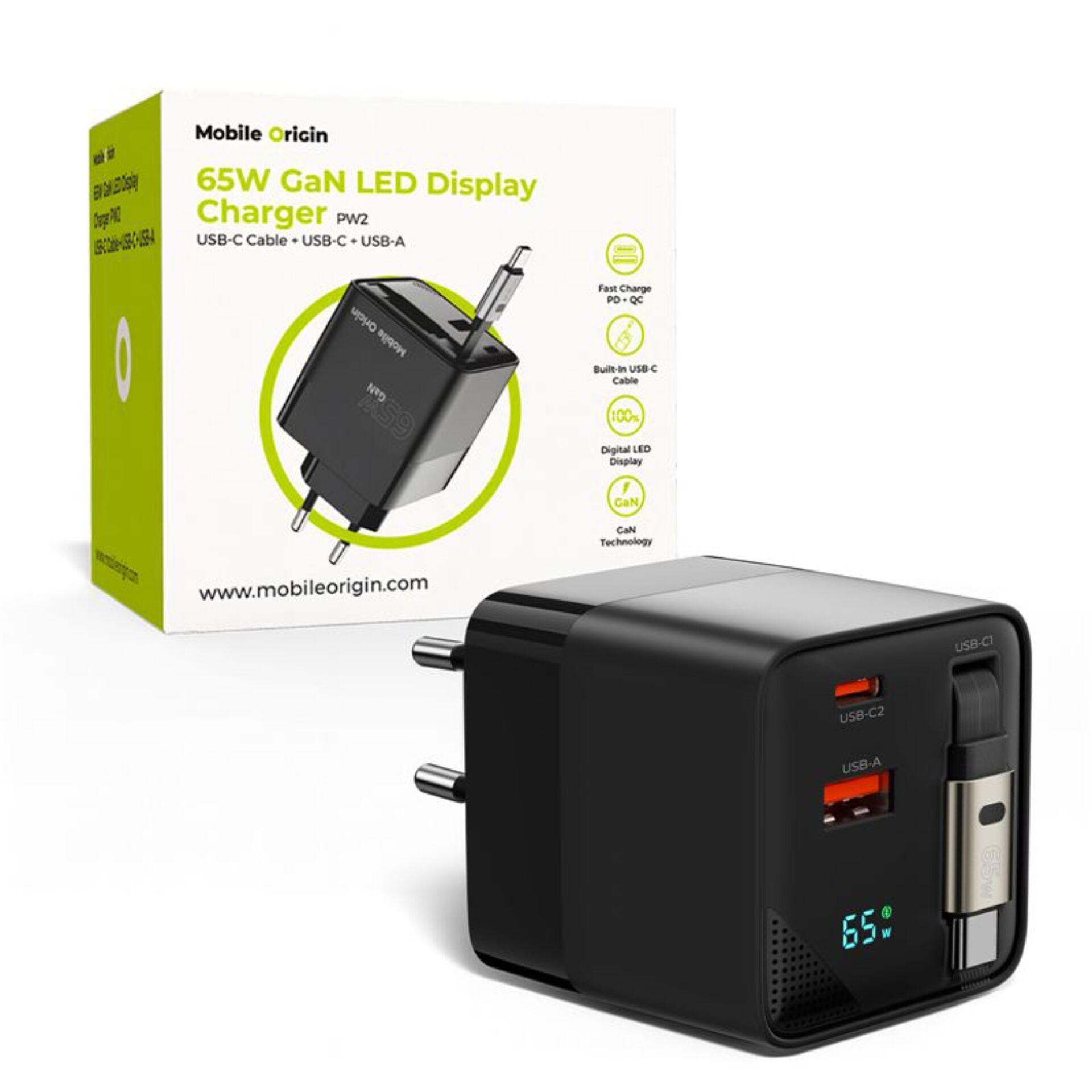 Mobile Origin MO-65WDCH-PW2 mobile device charger Universal Black AC