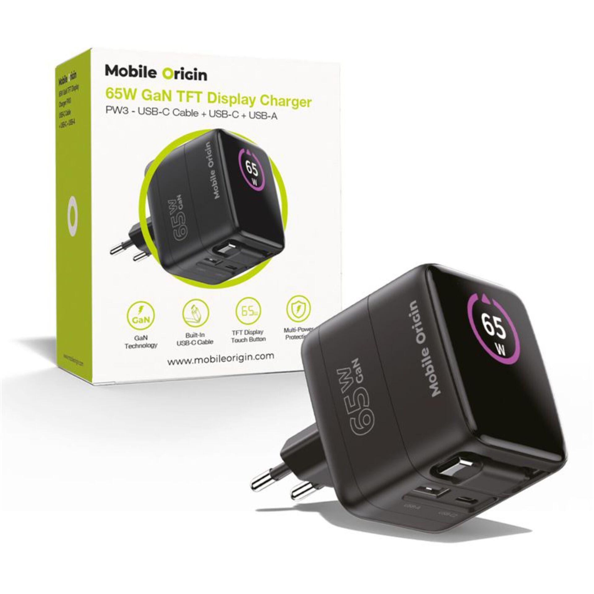 Mobile Origin MO-65WDCH-PW3 mobile device charger Universal Black AC
