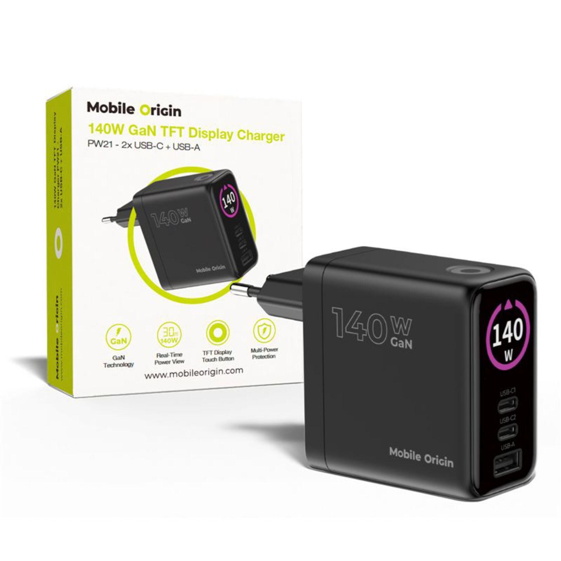 Mobile Origin MO-140WDCH-PW21 mobile device charger Universal Black