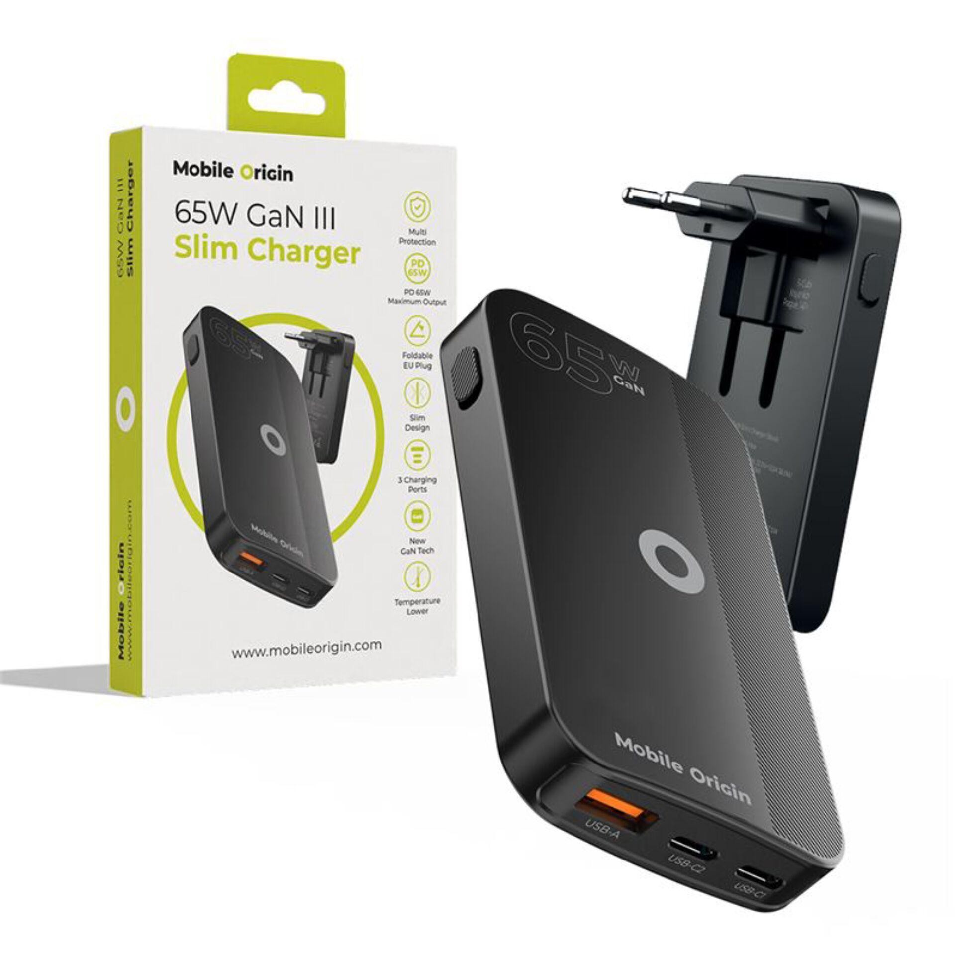 Mobile Origin GAN-65W-SLM-BLK mobile device charger Universal Black