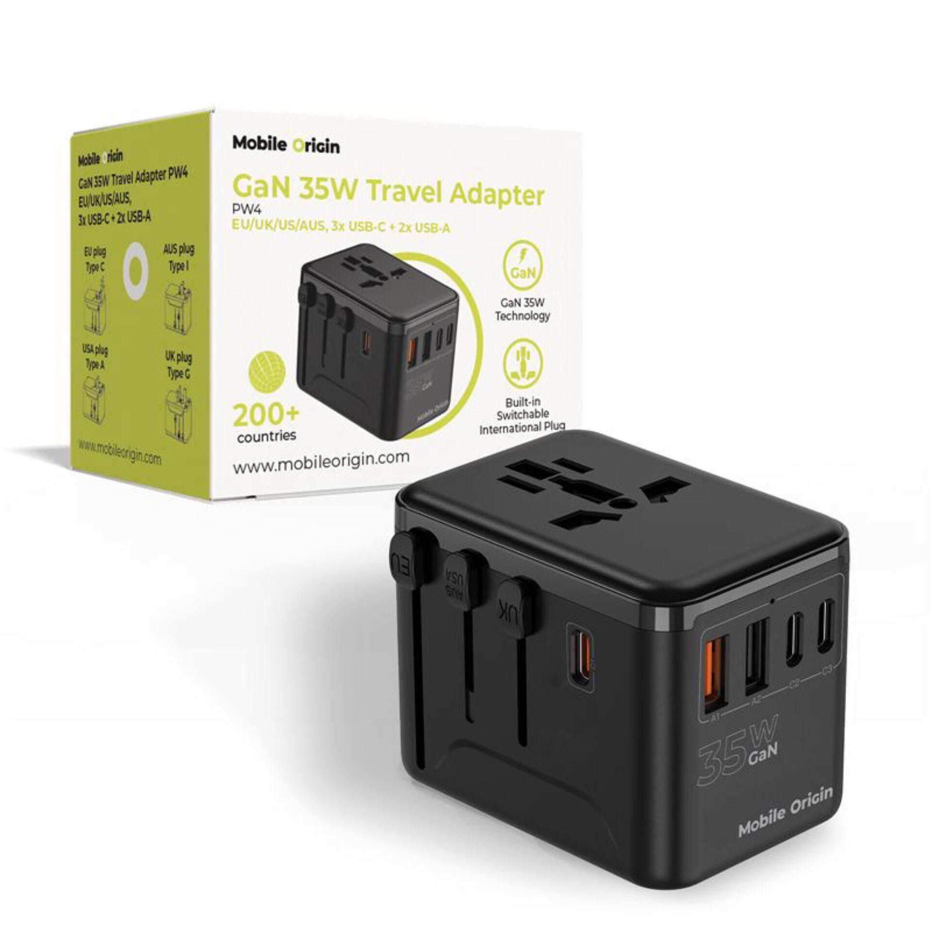 Mobile Origin MO-TRA35-PW4 mobile device charger Universal Black AC