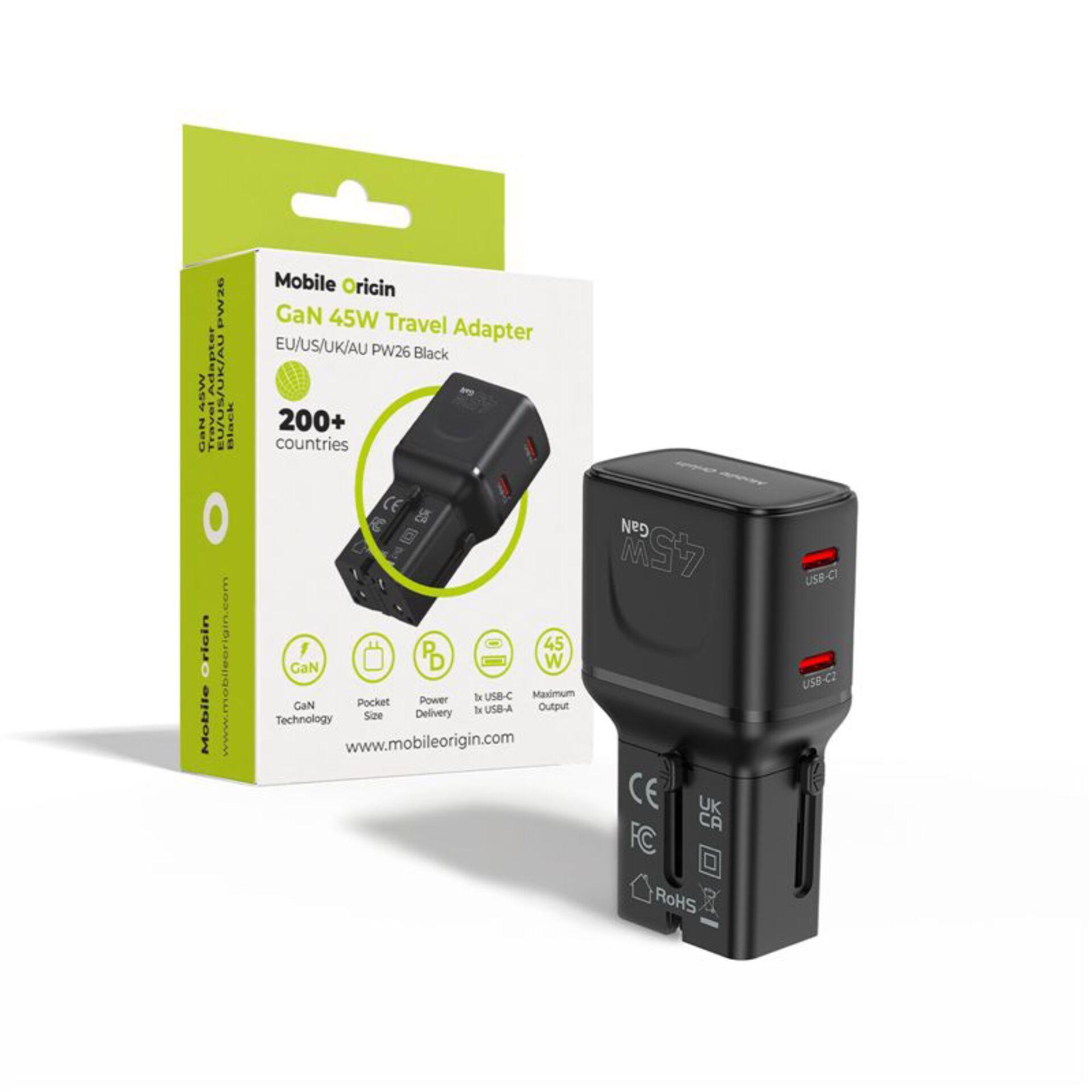 Mobile Origin MO-PW26-BLK mobile device charger Universal Black AC