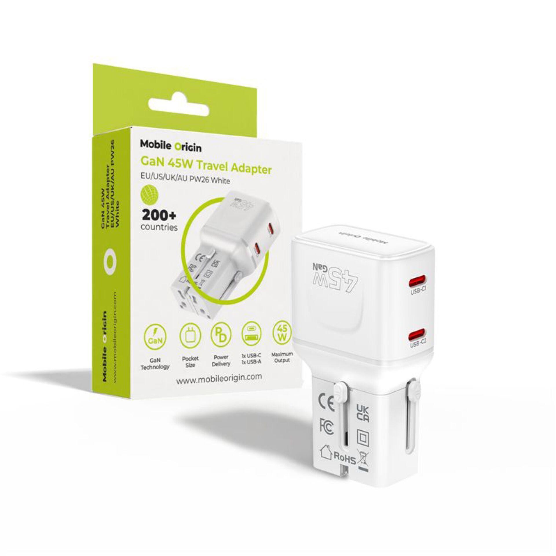 Mobile Origin MO-PW26-WHT mobile device charger Universal Black AC