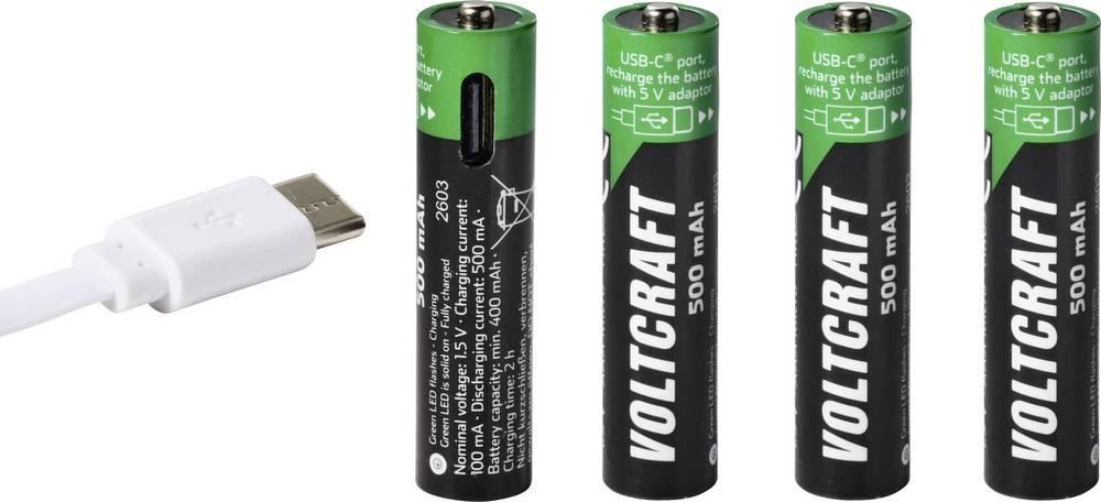 VOLTCRAFT Micro (AAA)-rechargeable battery Li-Ion 500 mAh 1.5V 4St.